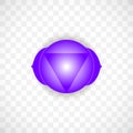 Third Eye chakra Ajna in Indigo color isolated on transparent background. Isoteric flat icon. Geometric pattern. Royalty Free Stock Photo
