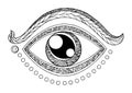 Third eye chakra symbol drawing design vector illustration Royalty Free Stock Photo