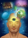 Third eye, clairvoyant Royalty Free Stock Photo