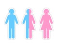 Third gender and sex concept made of half male and half female pictogram