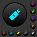 Third generation mobile stick dark push buttons with color icons