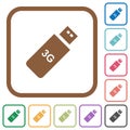 Third generation mobile stick simple icons