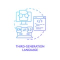 Third-generation programming language blue gradient concept icon Royalty Free Stock Photo