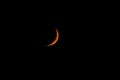 The Third or Last Quarter Moon is also called a Half Moon on golden color 2020: The half moon glow in the night sky and evening Royalty Free Stock Photo