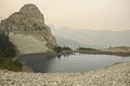 Third Memorial Lake Summer Wildfires Smoke Kananaskis Country Canada Royalty Free Stock Photo