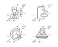 Third party, 24h delivery and Smartphone cloud icons set. Employees talk sign. Vector Royalty Free Stock Photo