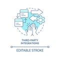 Third party integrations turquoise concept icon