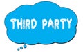 THIRD PARTY text written on a blue thought bubble