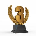 Third place trophy cup Royalty Free Stock Photo