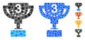 Third Prize Cup Mosaic Icon of Circles Royalty Free Stock Photo