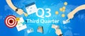 Third quarter business report target corporate financial result Q3 Royalty Free Stock Photo