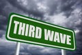 Third Wave of coronavirus warning sign Royalty Free Stock Photo