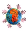 Third world aid...give a helping hand! Royalty Free Stock Photo