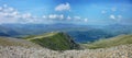 Thirlmere reservoir seen from helvellyn, panoramic Royalty Free Stock Photo