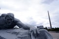 Thirst, Courage , obelisk are symbols of the Brest Fortress. No lens distortion correction. Royalty Free Stock Photo