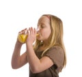 Thirsty Girl Drinking Orange Juice Royalty Free Stock Photo