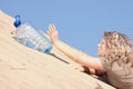 Thirsty girl looking for water Royalty Free Stock Photo