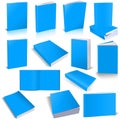 Thirteen Paperback books blank Light blue template for presentation layouts and design