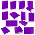 Thirteen Paperback books blank Violet template for presentation layouts and design