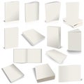 Thirteen Paperback books blank white template for presentation layouts and design