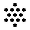 Thirteen stars, 13 hexagrams forming a centered, six-pointed star Royalty Free Stock Photo