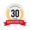 Thirtieth birthday badge label