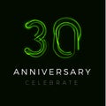 Thirty Anniversary poster for party. 30th years sign. Thirtieth birthday celebrate. Discount, sale 30 percent off on