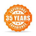Thirty-five years experience vector icon