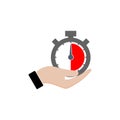 30 Thirty Minutes Clock in Hand icon or sign