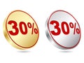 Thirty percent discount icon