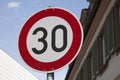 Thirty Sign in Urban Setting Royalty Free Stock Photo
