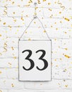 33 thirty three years old birthday anniversary party congratula Royalty Free Stock Photo