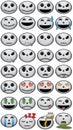 Thirty-two Halloween Skull Emojis social media icon faces of emotion skulls