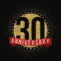 Thirty years anniversary celebration logotype. 30th anniversary logo. Royalty Free Stock Photo