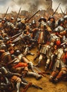 Thirty Years\' War ca 1618. Fictional Battle Depiction. Generative AI.