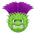 Thistle Plant Flower Mean Sports Cartoon Mascot Royalty Free Stock Photo