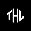 THL letter logo design with polygon shape. THL polygon and cube shape logo design. THL hexagon vector logo template white and Royalty Free Stock Photo