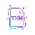 THM file type icon design vector Royalty Free Stock Photo