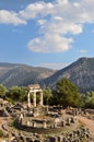 The Tholos at the sanctuary of Athena Pronaia Royalty Free Stock Photo