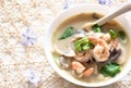 Thom Kha soup with prawns