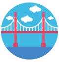 Basic RGB Thomas Bridge Color Isolated Vector Icon that can be easily modified or edit