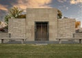 Thomas Gilcrease Mausoleum in the garden of the Gilcrease Museum in Tulsa, Oklahoma. Royalty Free Stock Photo