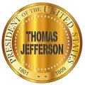 Thomas Jefferson Gold Metal Stamp
