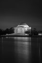 The Thomas Jefferson Memorial at night, in Washington, DC Royalty Free Stock Photo