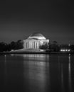 The Thomas Jefferson Memorial at night, in Washington, DC Royalty Free Stock Photo
