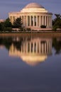 Thomas Jefferson Memorial reflected at night Royalty Free Stock Photo