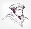Thomas More vector sketch portrait