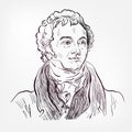 Thomas Young vector sketch portrait isolated