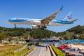 Thomson Airways Boeing 757-200 airplane Skiathos Airport in Greece Royalty Free Stock Photo