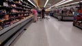 Walmart retail superstore interior people wearing face masks seniors